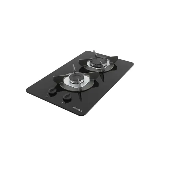 Cooktop Gás 2 Bocas Nardelli Inox Mesa de Vidro Safe