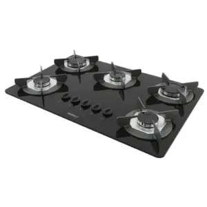 Cooktop Gás 5 Bocas Nardelli Inox Mesa de Vidro Safe