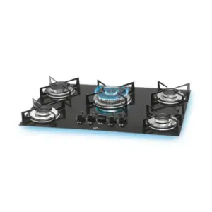 Cooktop Gás 5 Bocas Fischer Tripla Chama Mesa de Vidro Preto Cooktop Gás 5 Bocas Fischer Tripla Chama Mesa de Vidro Preto