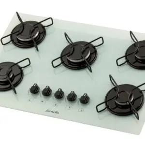 Cooktop Gás 5 Bocas Fornello Branco Acendimento Automático Cooktop Gás 5 Bocas Fornello Branco Acendimento Automático