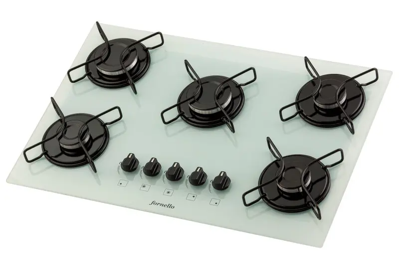 Cooktop Gás 5 Bocas Fornello Branco Acendimento Automático