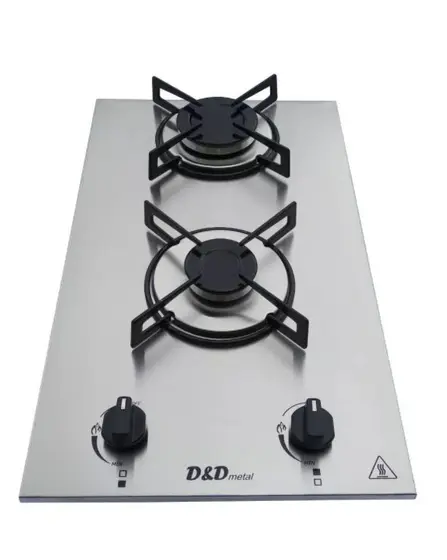 Cooktop Gás 2 Bocas D&D Metal Inox Acendimento Automático