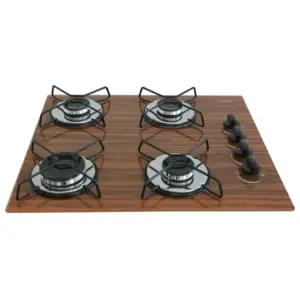 Cooktop Gás 4 Bocas Chamalar Ultra Chama Amadeirado Bivolt