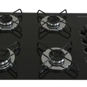 Cooktop Gás 4 Bocas Chamalar Ultra Chama Preto Bivolt Cooktop Gás 4 Bocas Chamalar Ultra Chama Preto Bivolt