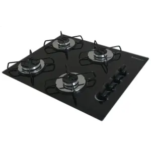 Cooktop Gás 4 Bocas Chamalar Ultra Chama Preto Bivolt Cooktop Gás 4 Bocas Chamalar Ultra Chama Preto Bivolt