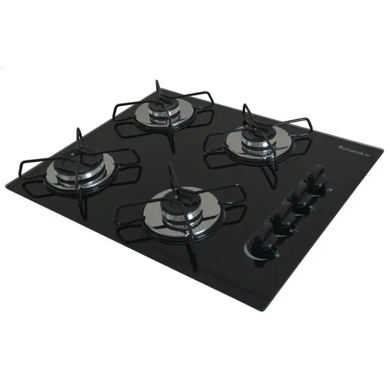 Cooktop Gás 4 Bocas Chamalar Ultra Chama Preto Bivolt