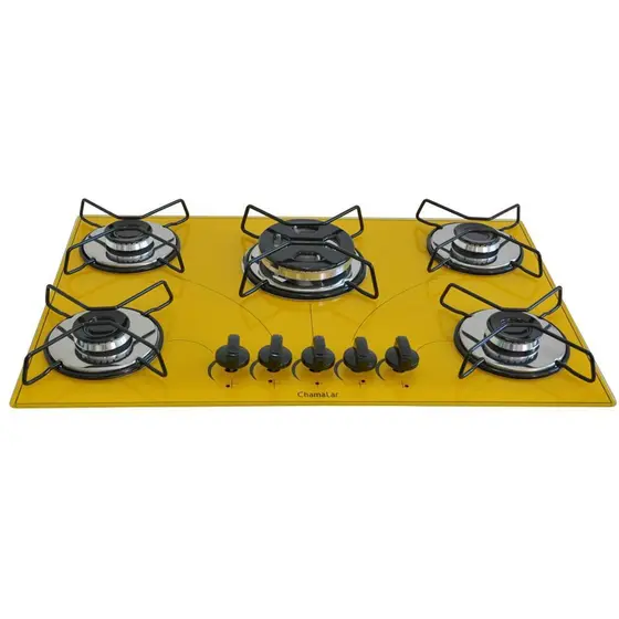 Cooktop Gás 5 Bocas Chamalar Tripla Chama Bivolt