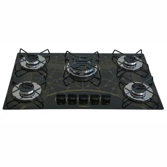 Cooktop Gás 5 Bocas Chamalar Tripla Chama Mesclado Bivolt