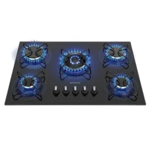 Cooktop Gás 5 Bocas Mondial Preto Inox Bivolt CTG-03 Cooktop Gás 5 Bocas Mondial Preto Inox Bivolt CTG-03