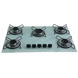 Cooktop Gás 5 Bocas Chamalar Ultra Chama Branco Bivolt Cooktop Gás 5 Bocas Chamalar Ultra Chama Branco Bivolt