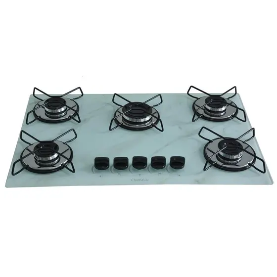 Cooktop Gás 5 Bocas Chamalar Ultra Chama Branco Bivolt