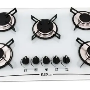 Cooktop Gás 5 Bocas D&D Metal Branco Acendimento Automático Cooktop Gás 5 Bocas D&D Metal Branco Acendimento Automático