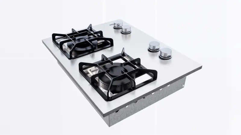 Cooktop Gás 2 Bocas Sevefort Industrial Inox Chama Dupla