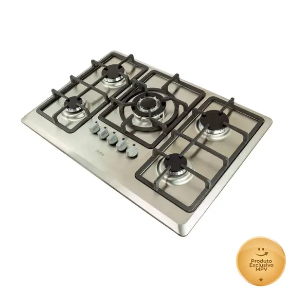 Cooktop Gás 5 Bocas Philco Tripla Chama Inox Bivolt PCT05ITC