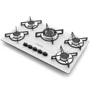 Cooktop Gás 5 Bocas Chamalux Tripla Chama Branco Bivolt Cooktop Gás 5 Bocas Chamalux Tripla Chama Branco Bivolt