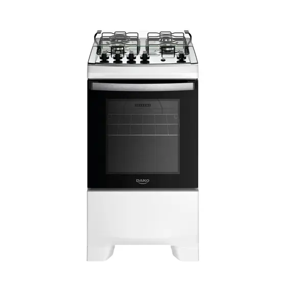 Fogão de Piso a Gás Dako 4 Bocas Branco Mesa Inox Bivolt Supreme
