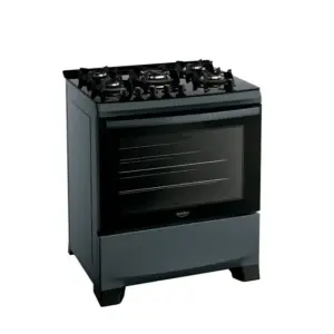 Fogão de Piso a Gás Dako 5 Bocas Titanium com Timer Touch Bivolt Supreme Glass