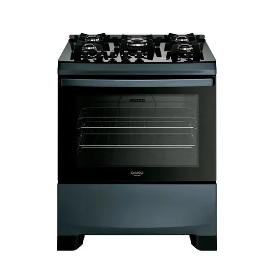 Fogão de Piso a Gás Dako 5 Bocas com Painel Touch e Timer Digital Supreme Timer Glass