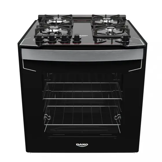 Fogão de Embutir a Gás Dako 4 Bocas Mesa de Vidro Diplomata