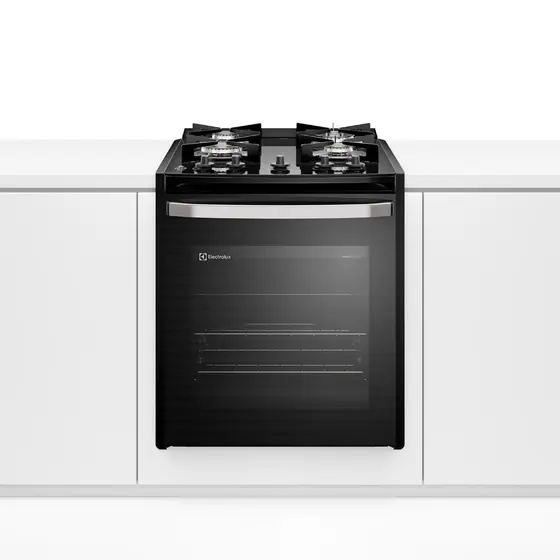 Fogão de Embutir a Gás Electrolux 4 bocas Preto Mesa de Vidro e Tripla Chama Experience FE4BP