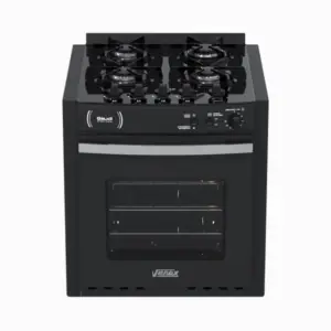 Fogão de Embutir a Gás Venax 4 Bocas Preto Gás GLP Gaudi Platinum Vitreo