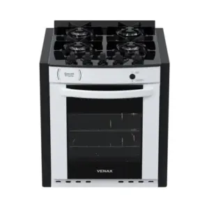 Fogão de Embutir a Gás Venax 4 Bocas Branco Gás GLP Gaudi Prisma Vitreo BL