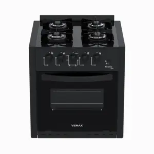 Fogão de Embutir a Gás Venax 4 Bocas Preto Fosco Gás GLP Picasso Line