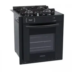 Fogão de Embutir a Gás Venax 4 Bocas Preto Bivolt Gaudi 2197825375