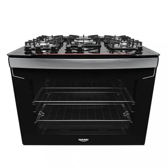 Fogão de Embutir a Gás Dako 5 Bocas Mesa de Vidro e Tripla Chama Diplomata