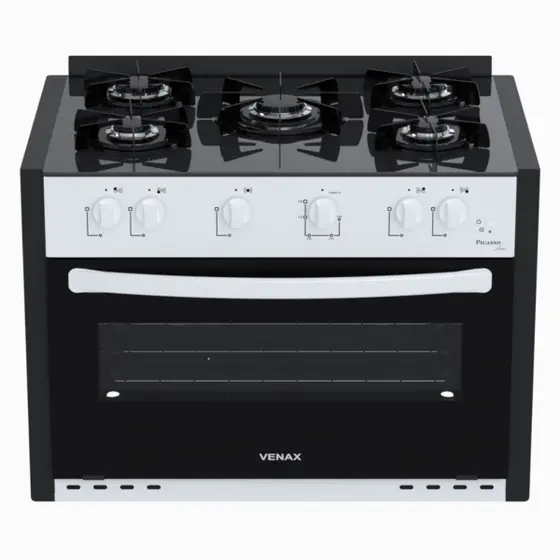 Fogão de Embutir a Gás Venax 5 Bocas Branco Gás GLP Picasso Line