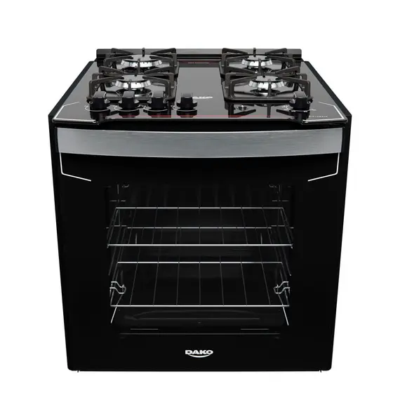 Fogão de Embutir a Gás Dako 4 Bocas com Mesa de Vidro Diplomata