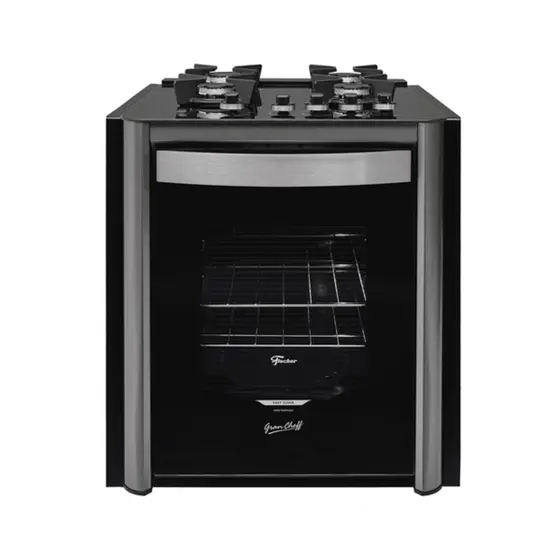 Fogão de Embutir a Gás Fischer 4 Bocas com Grill Mesa Vidro Gran Cheff