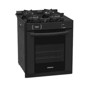 Fogão de Embutir a Gás Venax 4 Bocas Preto Bivolt Gaudi Prisma