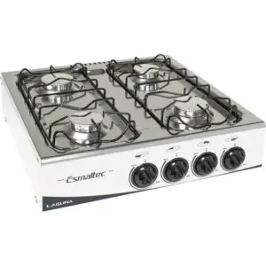 Fogão de Mesa a Gás Esmaltec 4 Bocas Branco sem Tampa Bivolt Laguna