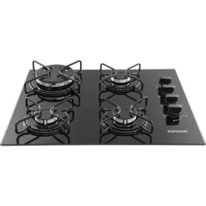 Cooktop Gás 4 Bocas Suggar de Mesa Vidro Preto FG4304AVP Cooktop Gás 4 Bocas Suggar de Mesa Vidro Preto FG4304AVP