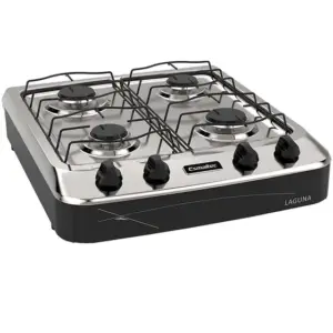 Fogão de Mesa a Gás Esmaltec 4 Bocas Preto Laguna 4027