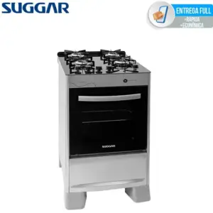 Fogão de Piso a Gás Suggar 4 Bocas Mesa Vidro Bivolt Neo Glass