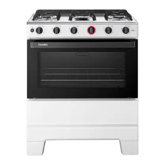 Fogão de Piso a Gás Esmaltec 5 Bocas Branco Mesa em Aço Inox Acendimento Automático Bivolt F5IAB Ideal Super