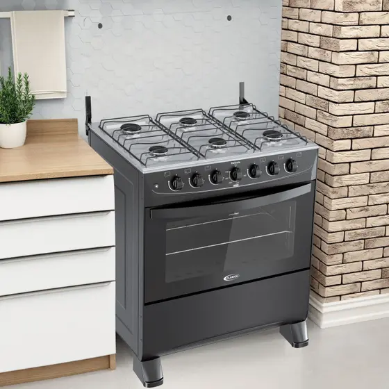 Fogão de Piso a Gás Clarice 6 Bocas Acendimento Automático Delicato Plus