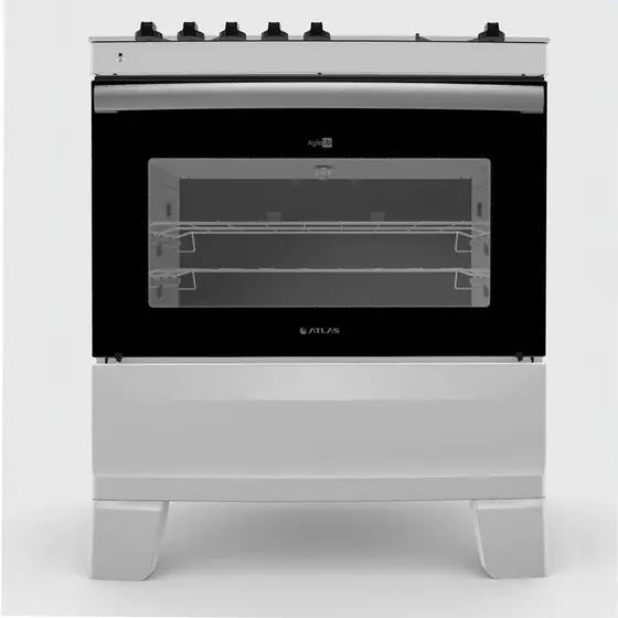 Fogão de Piso a Gás Atlas 5 Bocas Acendimento Automático Agile Glass