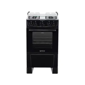 Fogão de Piso a Gás Atlas 4 Bocas Preto Mesa Inox Forno 50 Litros Bivolt Coliseum Plus
