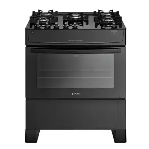 Fogão de Piso a Gás Atlas 5 Bocas Preto Acendimento Automático Mônaco Top Glass