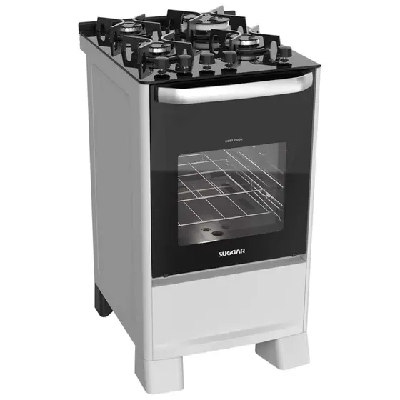 Fogão de Piso a Gás Suggar 4 queimadores mesa de vidro Best Grill FGV407BR2