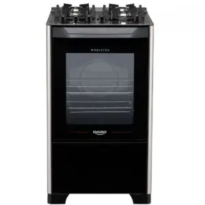 Fogão de Piso a Gás Dako 4 Bocas Preto com Mesa de Vidro Bivolt Magister