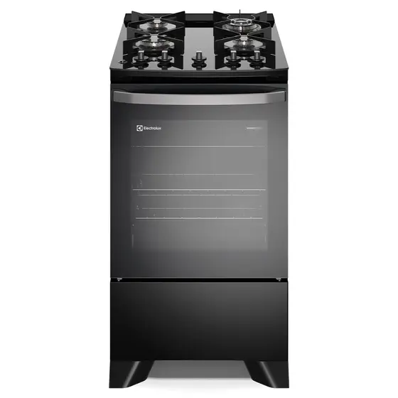 Fogão de Piso a Gás Electrolux 4 Bocas Preto com PerfectCook Efficient FE4GP