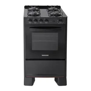 Fogão de Piso a Gás Suggar 4 Bocas Preto Bivolt Cook Glass Fgvcg410pt