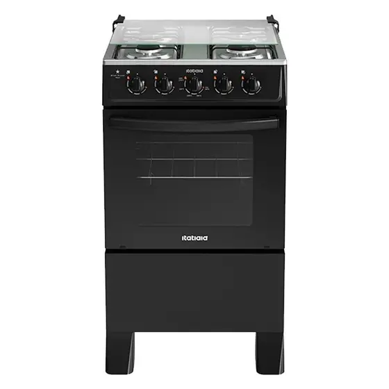 Fogão de Piso a Gás Itatiaia 4 Bocas Preto Acendimento Manual Star Clean New
