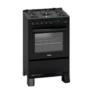 Fogão de Piso a Gás Suggar 5 Bocas Preto com Mesa de Vidro Bivolt FGV510PT