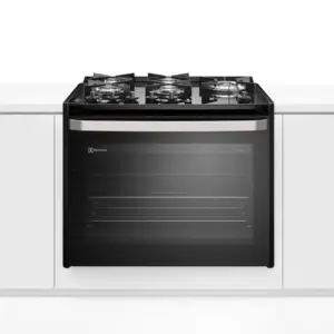 Fogão de Embutir a Gás Electrolux 5 Bocas Preto com Mesa de Vidro e Tripla Chama Experience FE5EP