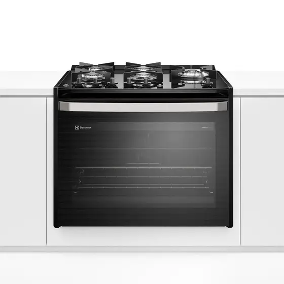 Fogão de Embutir a Gás Electrolux 5 Bocas Preto com Mesa de Vidro e Tripla Chama Experience FE5EP